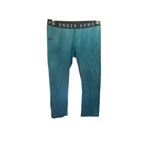 Under Armour. Women's Teal Cropped Leggings. Size Large. - Picture 1 of 7